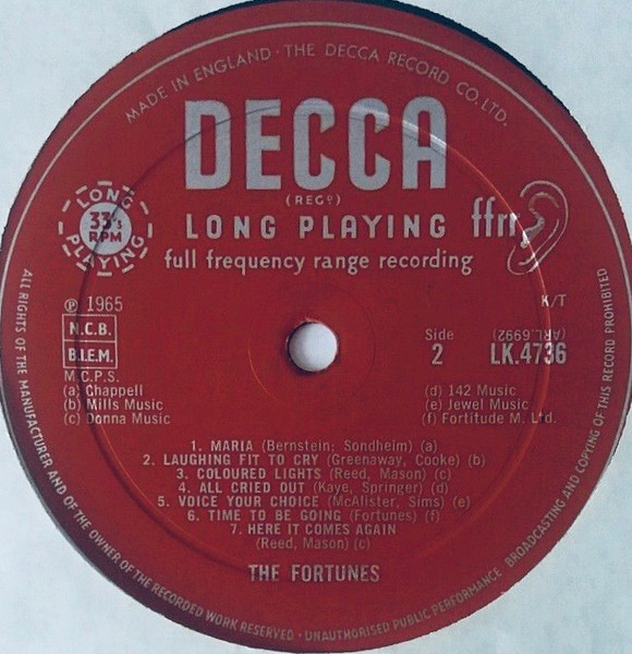 The Fortunes - The Fortunes | Decca (LK 4736) - 4