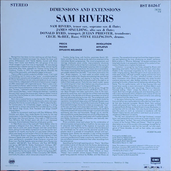 Sam Rivers - Dimensions & Extensions | Blue Note (BST 84261) - 2 Sam Rivers - Dimensions & Extensions | Blue Note (BST 84261) - 2