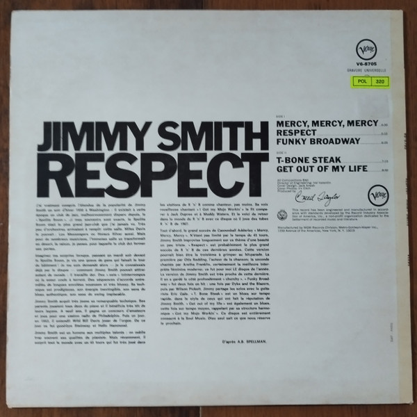 Jimmy Smith - Respect | Verve Records (V6-8705) - 2