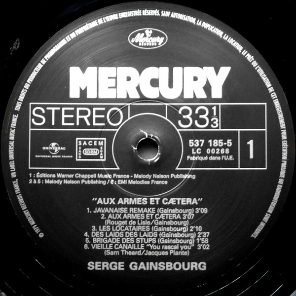 Serge Gainsbourg - Aux Armes Et Cætera | Mercury (537 185-5) - 3 Serge Gainsbourg - Aux Armes Et Cætera | Mercury (537 185-5) - 3