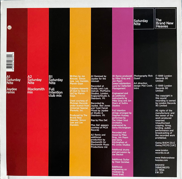 The Brand New Heavies - Saturday Nite | London Records (BNHX 12) - 2