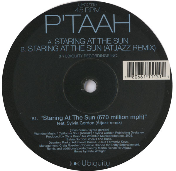 P'Taah - Staring At The Sun | Ubiquity (UR12115) - 3