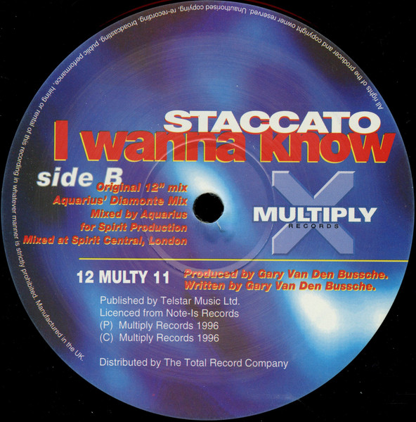 Staccato - I Wanna Know | Multiply Records (12 MULTY 11) - 4