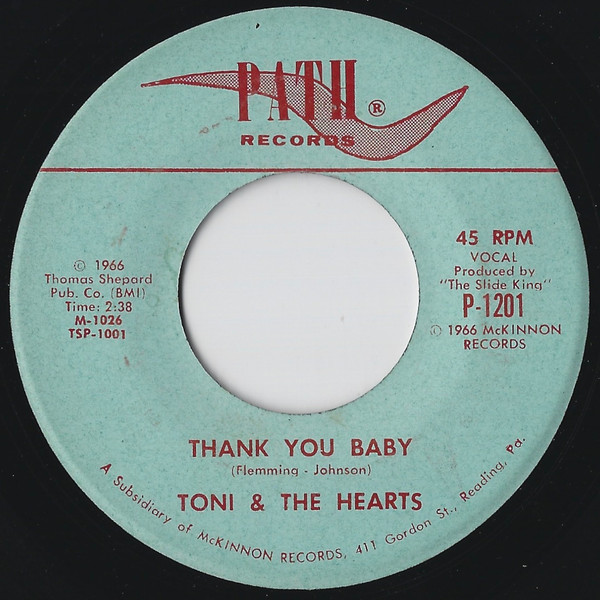 Toni & The Harts - Thank You Baby / Stay In School | Path Records (P-1201) - main