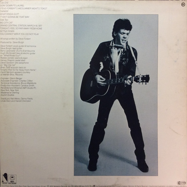 Steve Forbert - Alive On Arrival | Epic (EPC 83308) - 2