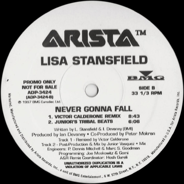Lisa Stansfield - Never Gonna Fall | Arista (ADP-3424) - 2 Lisa Stansfield - Never Gonna Fall | Arista (ADP-3424) - 2