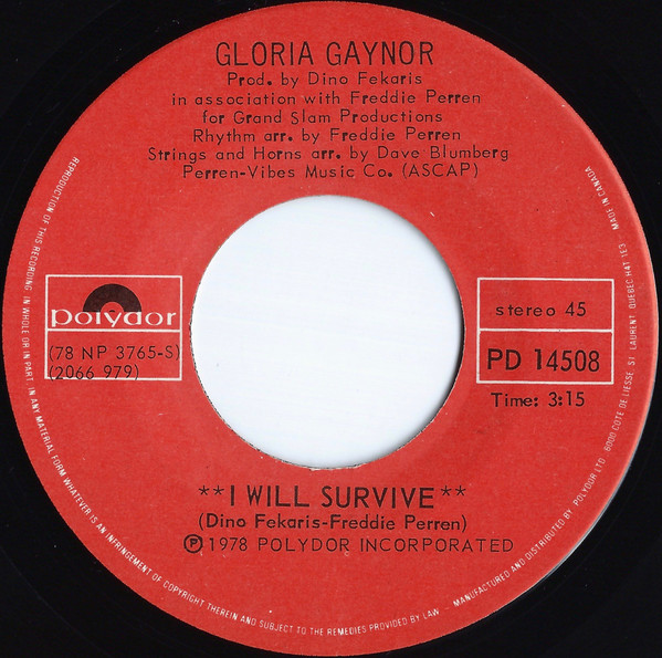 Gloria Gaynor - I Will Survive / Substitute | Polydor (PD 14508)