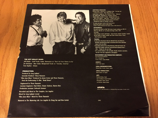 The Jeff Healey Band - See The Light | Arista (AL-8553) - 3