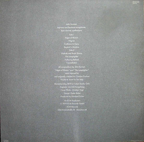 John Surman - Upon Reflection | ECM Records (ECM 1148) - 2