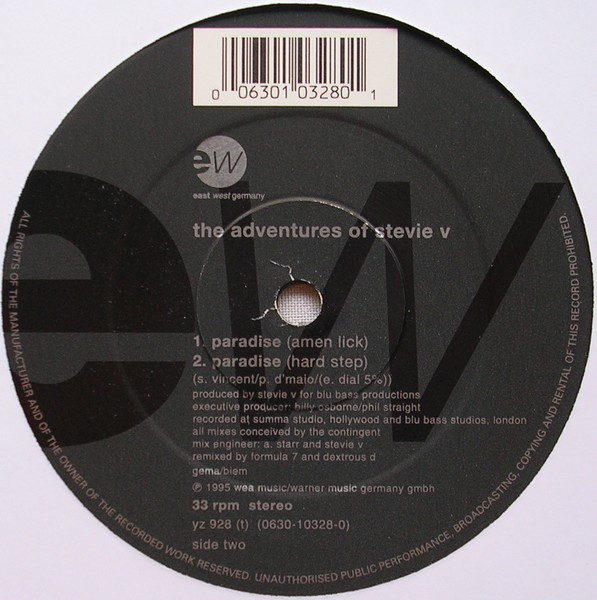 Adventures Of Stevie V. - Paradise | EastWest (YZ 928T) - 4