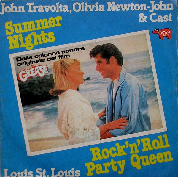 John Travolta , Olivia Newton-John & "Grease" Cast / Louis St. Louis - Summer Nights / Rock 'n' Roll Party Queen | RSO (2090 316)