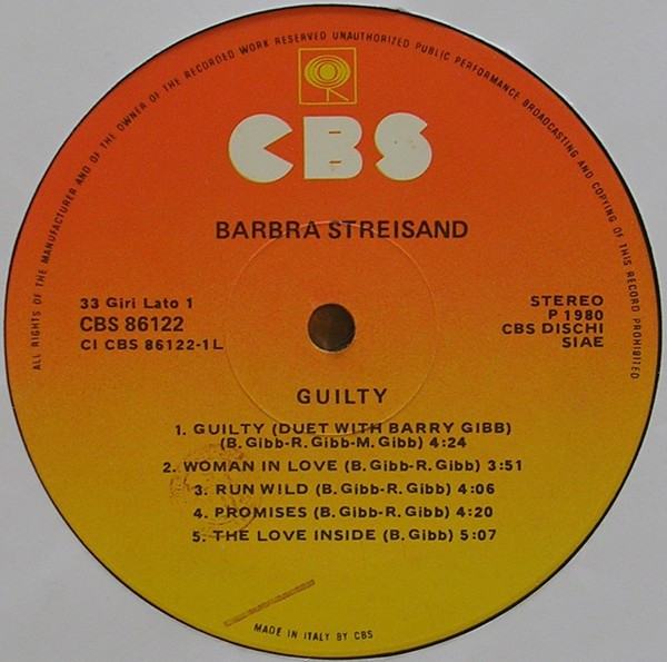 Streisand - Guilty | CBS (CBS 86122)