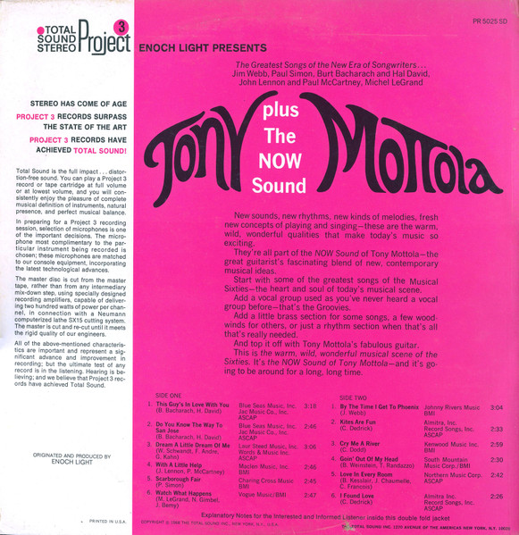 Tony Mottola - Warm, Wild And Wonderful [Vinyl] | Project 3 (PR 5025 SD) - 4