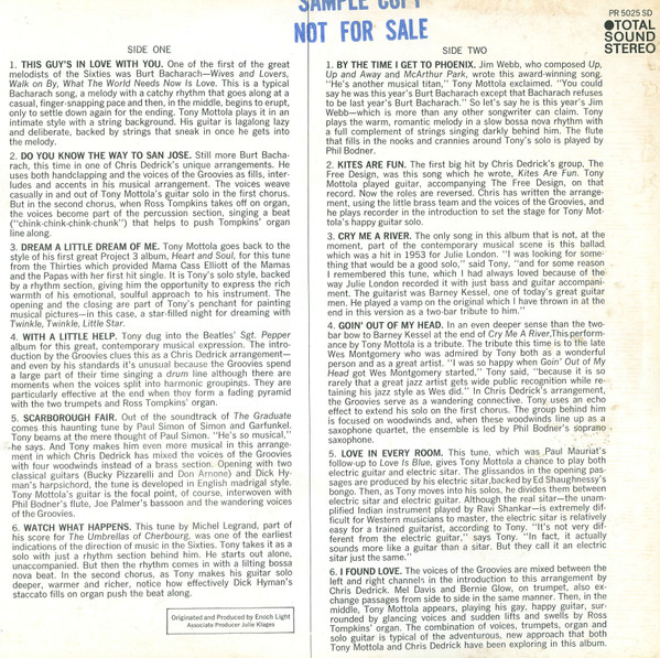 Tony Mottola - Warm, Wild And Wonderful [Vinyl] | Project 3 (PR 5025 SD) - 3