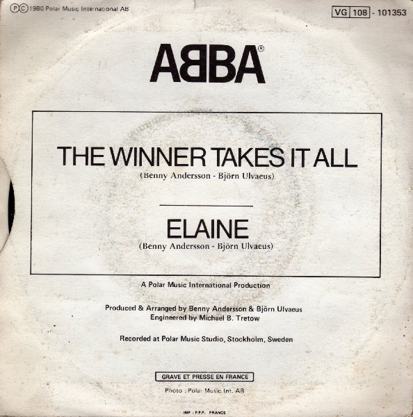 ABBA - The Winner Takes It All / Elaine | Vogue (101353) - 2
