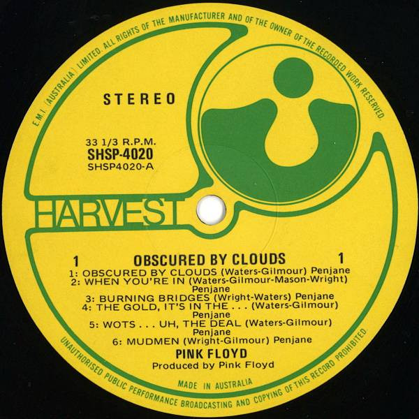 Pink Floyd - Obscured By Clouds | Harvest (SHSP.4020) - 3