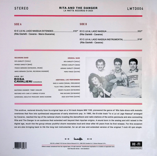 Rita And The Danger - Io E Lui Al Lago Nassua | La Matta Records (LMTD004) - 2