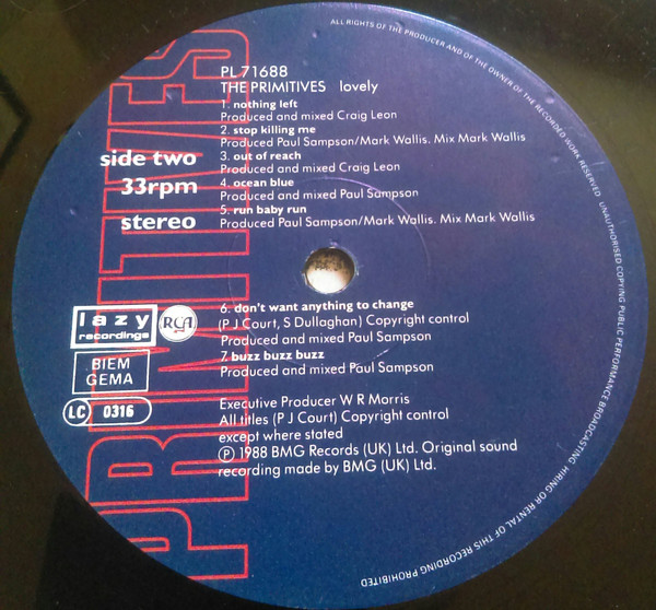 The Primitives - Lovely | RCA (PL 71688) - 4 The Primitives - Lovely | RCA (PL 71688) - 4