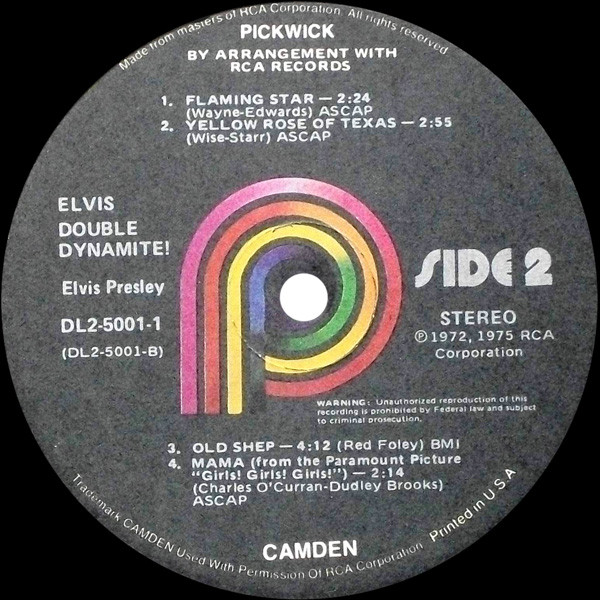 Elvis Presley - Double Dynamite! (2LP) [Vinyl] | Pickwick (DL2-5001) - 4