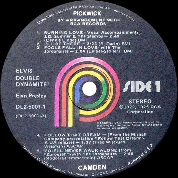 Elvis Presley - Double Dynamite! (2LP) [Vinyl] | Pickwick (DL2-5001) - 3