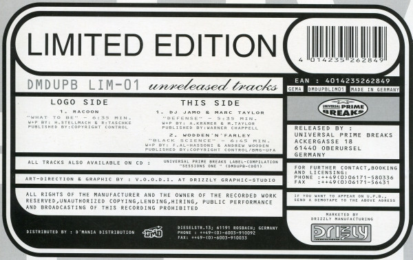 Various - Unreleased UPB Tracks | Universal Prime Breaks (DMDUPB LIM-01) - 3