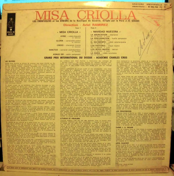 Ariel Ramirez - Misa Criolla : Messe Et Chants Religieux D'Inspiration Folklorique Argentine | Philips (842.763 PY) - 2
