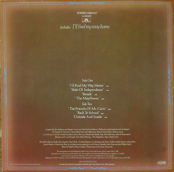 Jon & Vangelis - The Friends Of Mr. Cairo | Polydor (2302 127) - 2