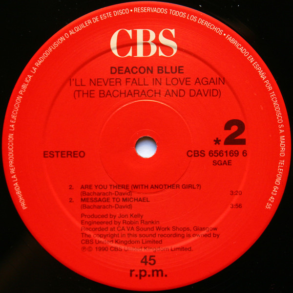 Deacon Blue - Four Bacharach & David Songs | CBS (CBS 656169 6) - 4