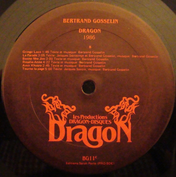 Bertrand Gosselin - Dragon | Les Productions Dragon-Disques (BG-11) - 3