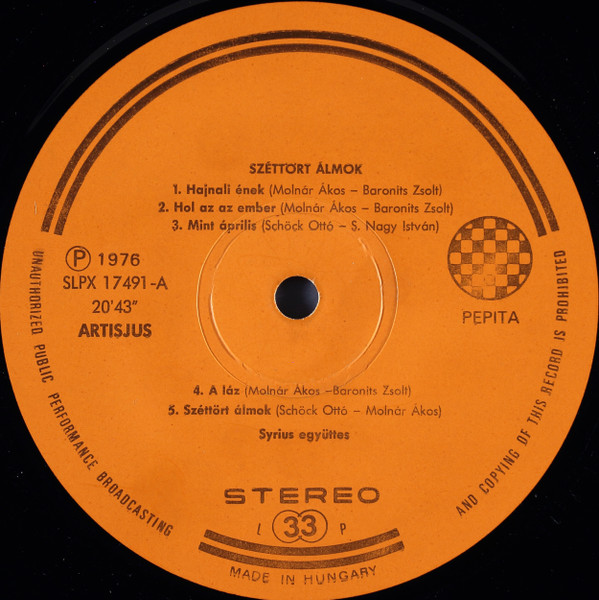 Syrius - Széttört Álmok | Pepita (SLPX 17491) - 3