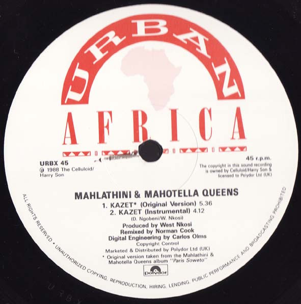 Mahlathini And The Mahotella Queens - Kazet | Urban (URBX 45) - 3