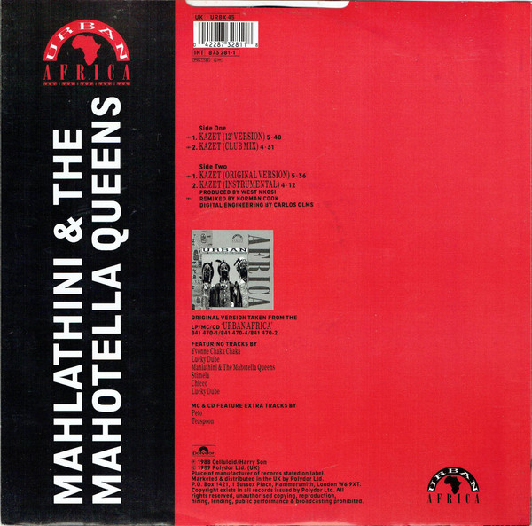 Mahlathini And The Mahotella Queens - Kazet | Urban (URBX 45) - 2