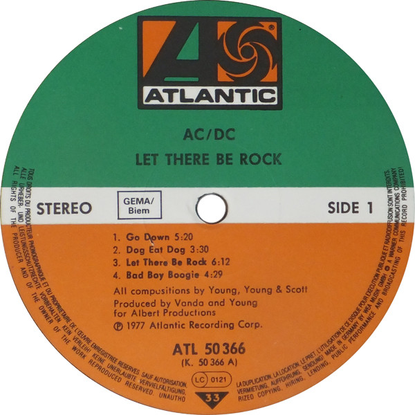 AC/DC - Let There Be Rock | Atlantic (ATL 50 366) - 3 AC/DC - Let There Be Rock | Atlantic (ATL 50 366) - 3