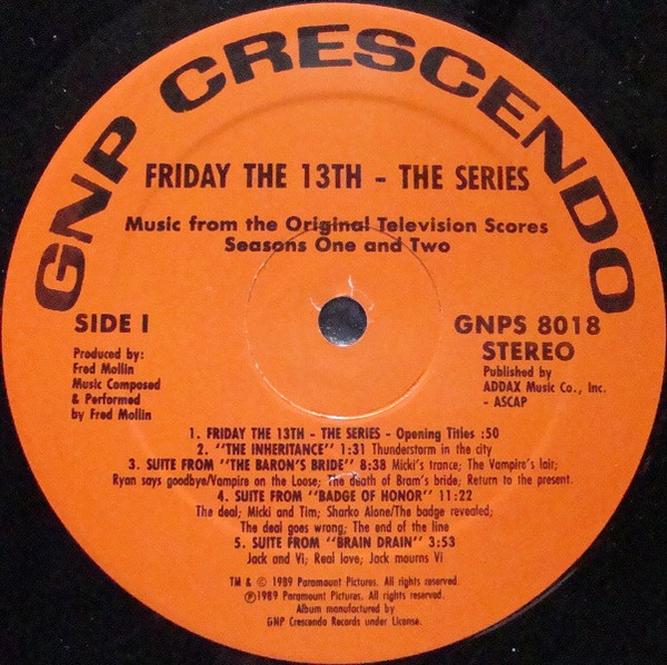 Fred Mollin - Friday The 13th The Series - Music From The Original Television Scores | GNP Crescendo (GNPS 8018) - 3 Fred Mollin - Friday The 13th The Series - Music From The Original Television Scores | GNP Crescendo (GNPS 8018) - 3