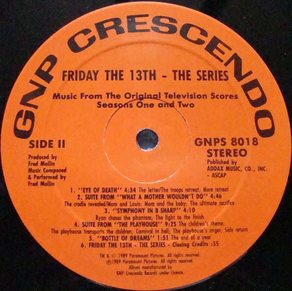 Fred Mollin - Friday The 13th The Series - Music From The Original Television Scores | GNP Crescendo (GNPS 8018) - 4 Fred Mollin - Friday The 13th The Series - Music From The Original Television Scores | GNP Crescendo (GNPS 8018) - 4