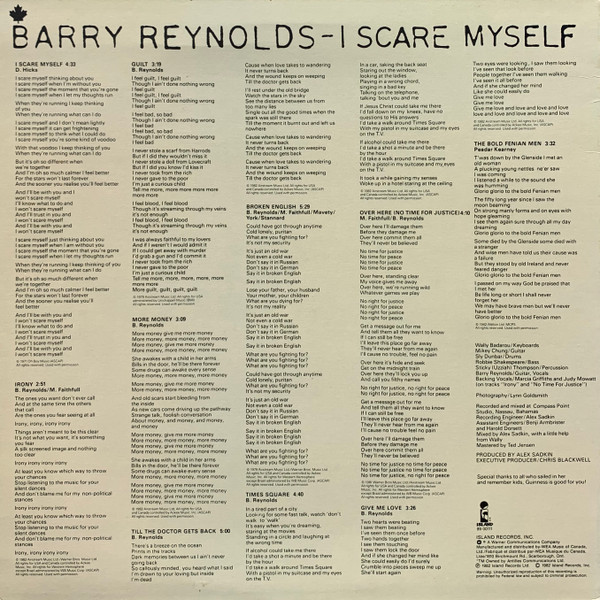Barry Reynolds - I Scare Myself | Island Records (99 00111) - 2