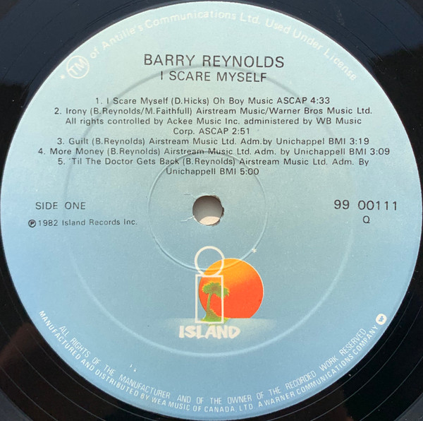 Barry Reynolds - I Scare Myself | Island Records (99 00111) - 3