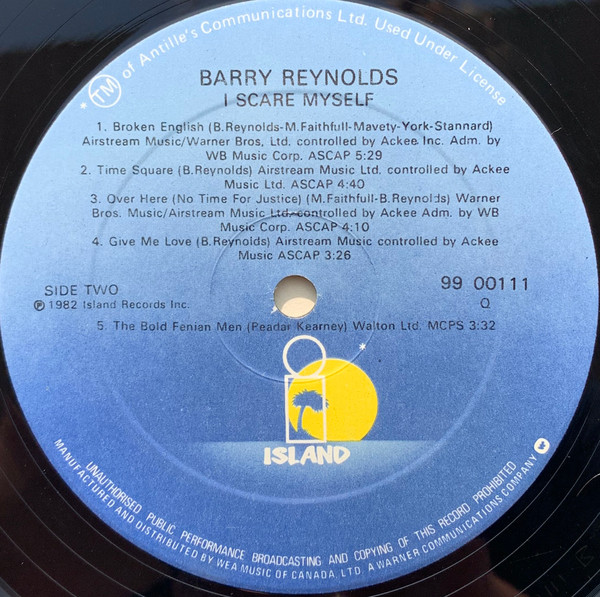 Barry Reynolds - I Scare Myself | Island Records (99 00111) - 4