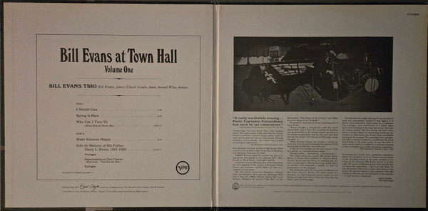 The Bill Evans Trio - Bill Evans At Town Hall (Volume One) | Verve Records (V-8683) - 3