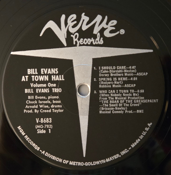 The Bill Evans Trio - Bill Evans At Town Hall (Volume One) | Verve Records (V-8683) - 4