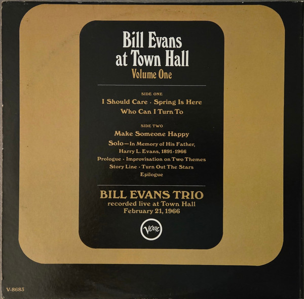 The Bill Evans Trio - Bill Evans At Town Hall (Volume One) | Verve Records (V-8683) - 2