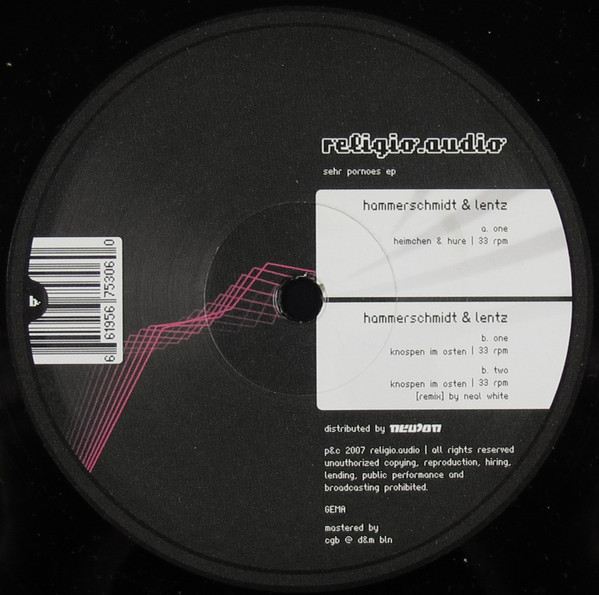 Hammerschmidt & Lentz - Sehr Pornoes EP | Religio Audio (RA 004) Hammerschmidt & Lentz - Sehr Pornoes EP | Religio Audio (RA 004)