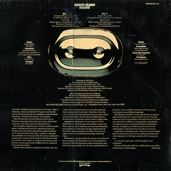 Gabor Szabo - Macho | Salvation (SAL 704) - 2