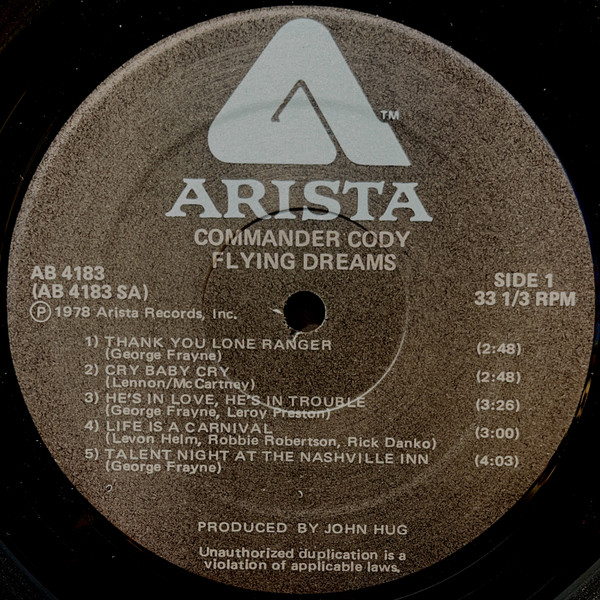 Commander Cody - Flying Dreams | Arista (AB 4183) - 3 Commander Cody - Flying Dreams | Arista (AB 4183) - 3