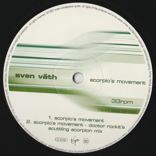 Sven Väth - Fusion / Scorpio's Movement | Virgin (7243 89479164) - 4
