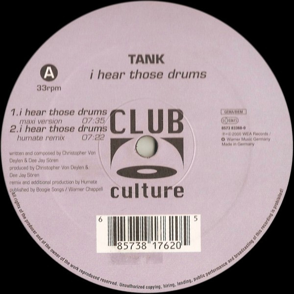 Tank - I Hear Those Drums | Club Culture (8573 83368-0) Tank - I Hear Those Drums | Club Culture (8573 83368-0)