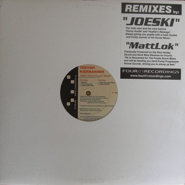Trevor Kiernander - Talkin' Bout House Music | Four01 Recordings (F-005) Trevor Kiernander - Talkin' Bout House Music | Four01 Recordings (F-005)