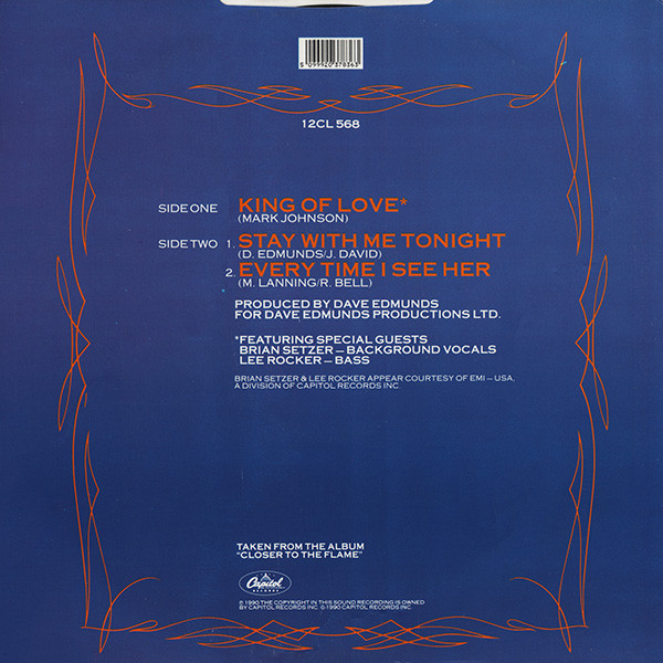 Dave Edmunds - King Of Love | Capitol Records (12CL 568)