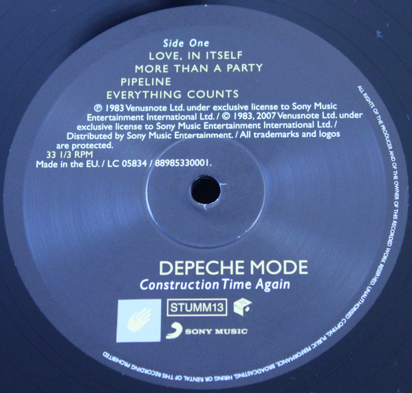 Depeche Mode - Construction Time Again | Mute (STUMM13) - 2