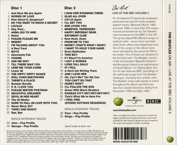 The Beatles - On Air - Live At The BBC Volume 2 CD | Apple Records (3749169) - 2 The Beatles - On Air - Live At The BBC Volume 2 CD | Apple Records (3749169) - 2